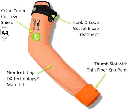 MAGID M-GARD DX Technology ANSI A4 Cut-Resistant Arm Sleeve with Thumb Slot, 1 Pair, (DXS)
