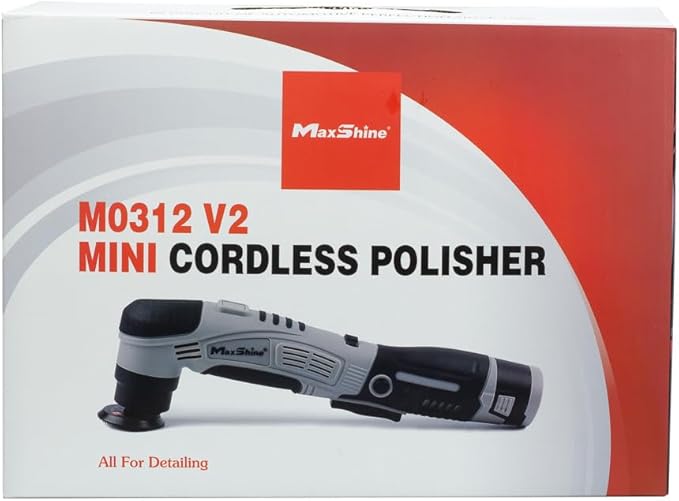 Maxshine 2 Pieces Professional Mini Cordless Polisher with AIO Compound Kit (M0312 V2) - Lightweight (1.93 lbs), 6-Speed, DA/Rotary Polisher - Auto Detailing Tool for Paint Protection & Swirl Removal
