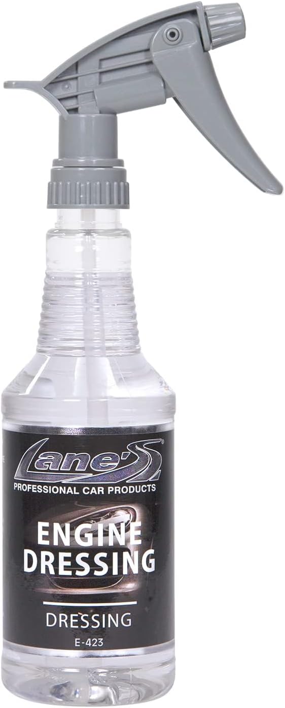 LANE'S Engine Dressing | Professional Engine Bay Cleaner and Protector Shine | Prevents Rubber Hoses Fading and Cracking | Easy to Use, Dust Resistant Degreaser & Detail Spray | 16 oz