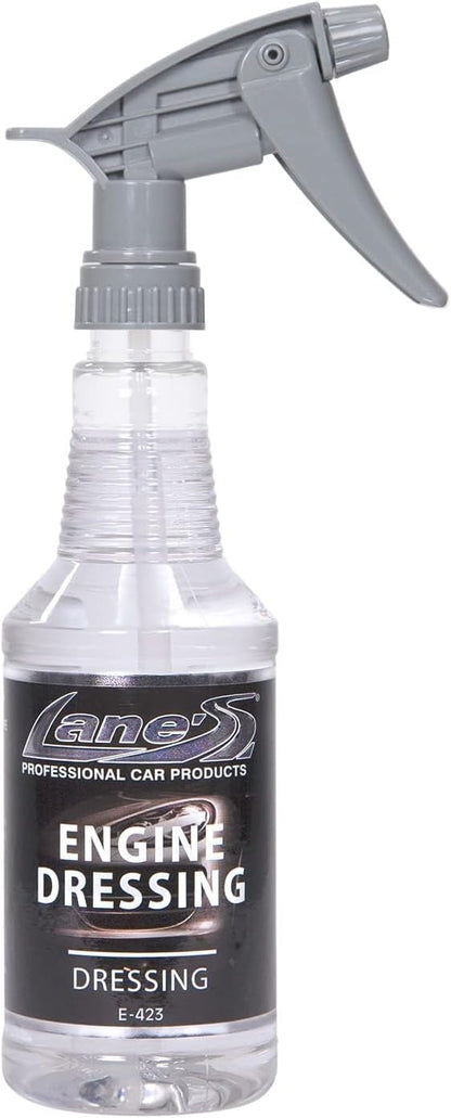 LANE'S Engine Dressing | Professional Engine Bay Cleaner and Protector Shine | Prevents Rubber Hoses Fading and Cracking | Easy to Use, Dust Resistant Degreaser & Detail Spray | 16 oz