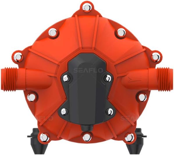 SEAFLO 55-Series Washdown Pump Kit - 12V DC, 5.5 GPM, 70 PSI, Self-Priming, Coiled Hose, Spray Nozzle, High Flow for RV, Boat, Off-Grid, Freshwater, and Saltwater Applications 4-Year Warranty