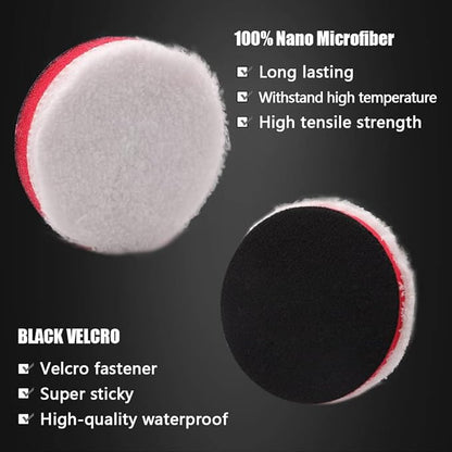 SPTA Mini Polishing Pads Set, 21pcs 1.6 inch/40mm Sponge & Wool Buffing Pads, Car Detail Polishing & Waxing Kit, Mix Colors, Small Area
