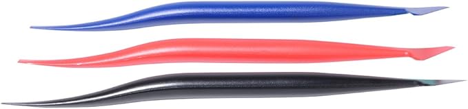 FOSHIO Vinyl Car Wrapping Flexible Micro Squeegee Curves Slot Tint Tool Set 3 in 1 with Different Hardness for Installing Vehicle Wraps and Auto Stickers