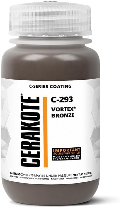 CERAKOTE® ( AIR CURE C-SERIES VORTEX BRONZE [ 4oz ] C-293T Performance Ceramic Technology + Color on All- Metals, Polymers + More