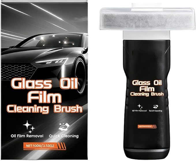 Glass Film Cleaning Brush for Car, Effective Auto Glass Cleaner for Windshields Windows, Windshield Film Remover Tool with Comfort Grip, Car Cleaning Tool for Vehicle Maintenance (1)
