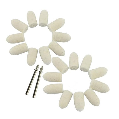 Luo ke 20 Pcs Wool Polishing bits - 2 Screw Mandrel 1/8'' Shank Felt Polishing Tips fits Dremel Rotary Tools (Size: 10mm)