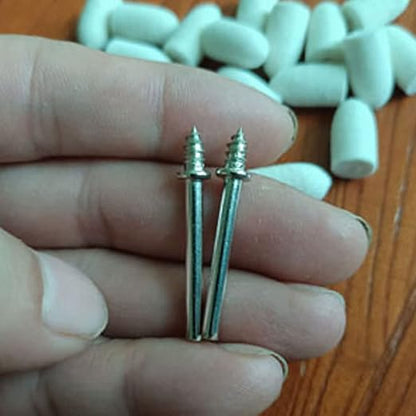 Luo ke 20 Pcs Wool Polishing bits - 2 Screw Mandrel 1/8'' Shank Felt Polishing Tips fits Dremel Rotary Tools (Size: 10mm)