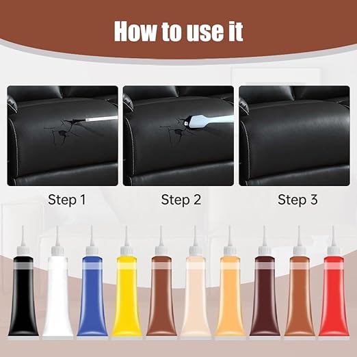 2026 Upgraded Advanced Leather Repair Gel, Multifunctional Leather Repair Kit for Car Seat, Vinyl Repair Kits for Couch Jacket Furniture (Oak)