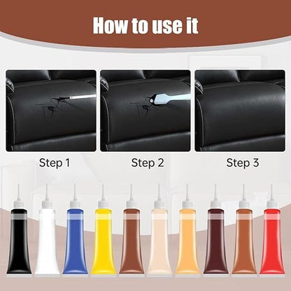 2026 Upgraded Advanced Leather Repair Gel, Multifunctional Leather Repair Kit for Car Seat, Vinyl Repair Kits for Couch Jacket Furniture (Blue)