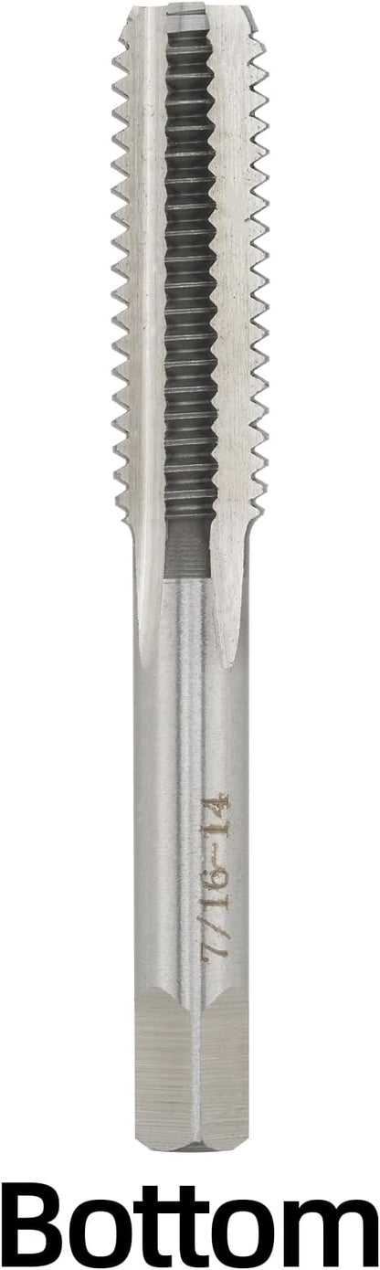 7/16"-14 UNC Hand Tap Right Hand, 7/16 x 14 Threading Hand Tap 3Pcs