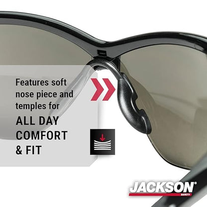 Jackson Safety SG Safety Glasses – Eye Protection for Men and Women – ANSI Z87.1 (Pack of 12)