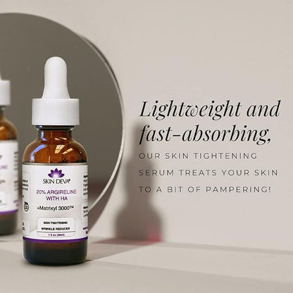 SKIN DEVA 20% Argireline Serum with Matrixyl 3000 Pure Hyaluronic Acid Serum For Face Deep Wrinkle Reducer Anti Aging Tones Skin and Stimulates Collagen Peptides Serum For Face