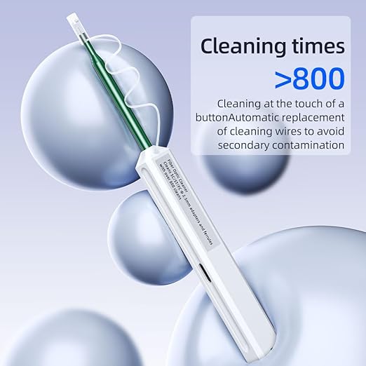 Fiber Optic Connector Cleaning Pen,2PCS Fiber Optic Cleaner Pen for 2.5mm Ferrules SC,FC,ST,SC/APC and FC/APC,800+ Clean Times