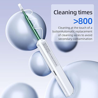 Fiber Optic Connector Cleaning Pen,2PCS Fiber Optic Cleaner Pen for 2.5mm Ferrules SC,FC,ST,SC/APC and FC/APC,800+ Clean Times