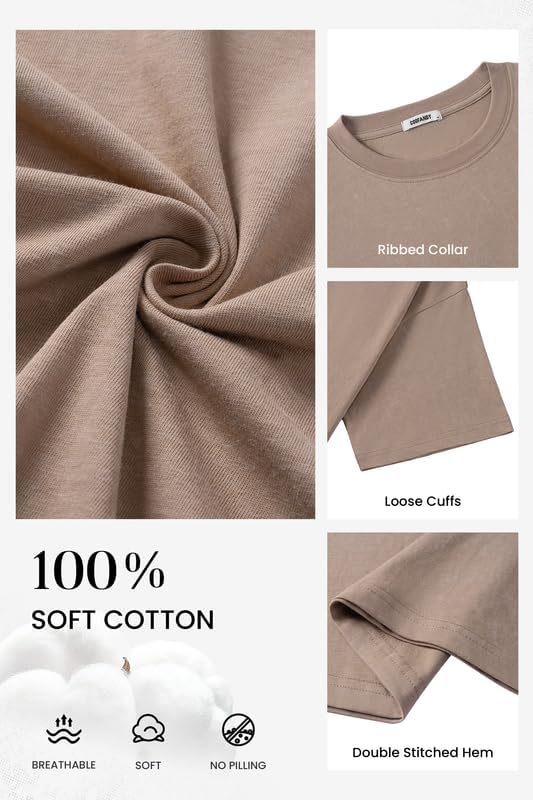 COOFANDY Men's Cotton T-Shirts Oversized Shirt Short Sleeves Streetwear Loose Fit Summer Tee Tops Washed Basic Unisex Shirts