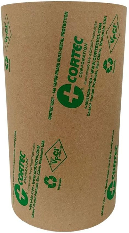 Anti Rust VCI Paper Roll - 12 in x 200 yd - 35# Gauge - Cortec VpCI-146 Rust Inhibitor VCI Kraft Paper for Metal Protection, Brown