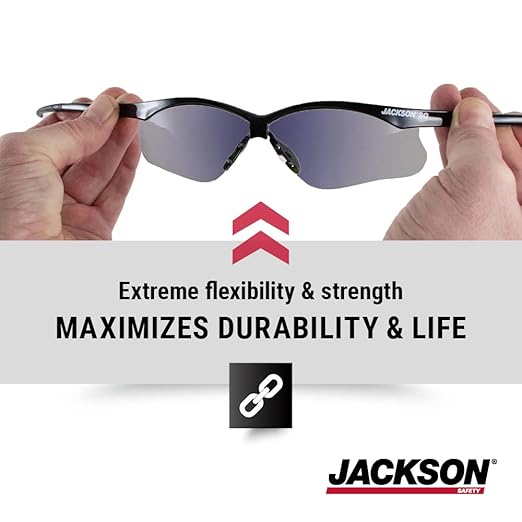 Jackson Safety SG Safety Glasses – Eye Protection for Men and Women – ANSI Z87.1 (Pack of 12)