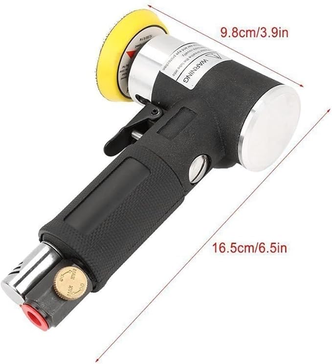 60Pcs Mini Air Sander Kit, Pneumatic Sander with 1” 2” 3” Backing Plates, Sanding Discs, Buffing Pads for Random Orbital Sanding Buffing Polishing