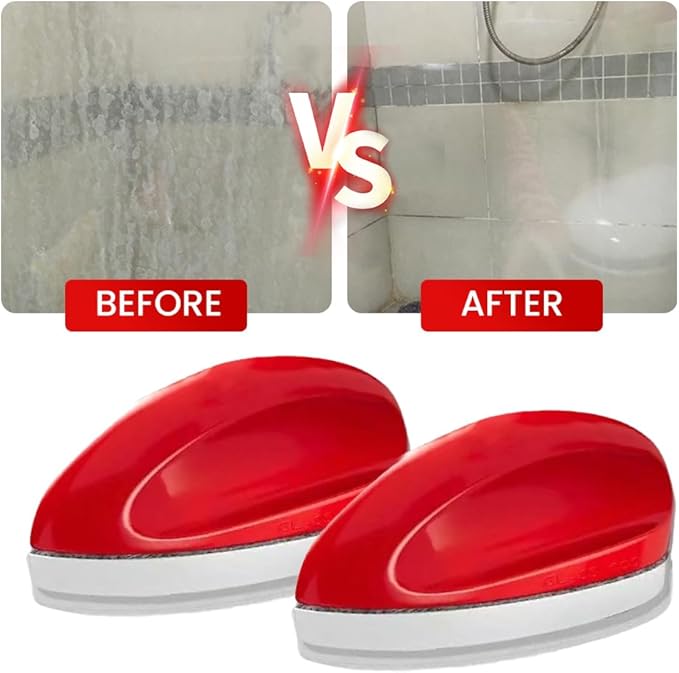 Automotive Oil Film Cleaning Brush, Car Glass Oil Film Cleaner Glass Cleaning Board Cleaning Wipe Windshield Cleaner, Glass Oil Film Remover for Windshield Improves Clarity Visibility (2, Red)