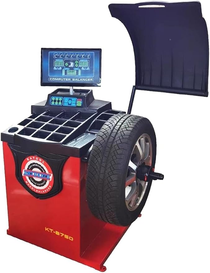 KATOOL 2.0HP Tire Changer and Balancer Machine Combo with Bead Blaster and Double Assist Arm, Outside Clamp Rim 14"-24", Tire Machine Wheel Balancer, KT-T830W+KT-B750, Red