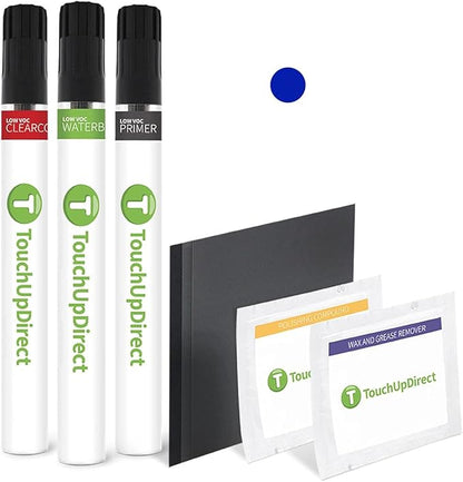 TouchUpDirect J4 Deep Impact Blue Compatible with Ford Exact Match Touch Up Paint Brush - Platinum Kit