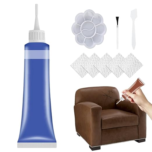 2026 Upgraded Advanced Leather Repair Gel, Multifunctional Leather Repair Kit for Car Seat, Vinyl Repair Kits for Couch Jacket Furniture (Blue)