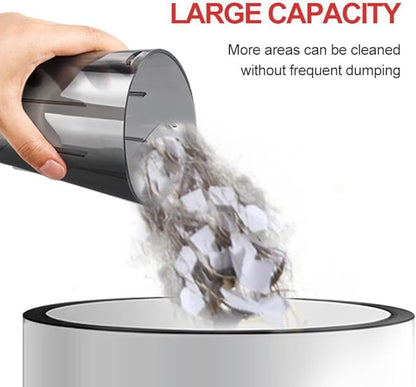 Tradetop Handheld Vacuum Cleaner, Cordless Vacuum Cleaner, 6.5KPA Super Powerful Suction Cleaner, Rechargeable Portable Hand Vacuum,with LED, HEPA Filter, for Home & Pet Hair (Black)