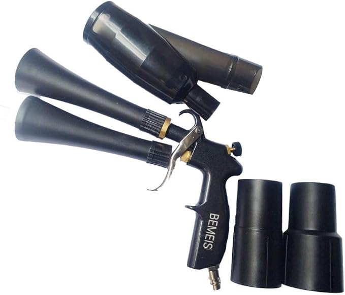 BEMEIS Air Blow Gun &vacunm Gun with Brass Adjustable Air Flow Nozzle,Cleaning Gun Quickly Blasts Dirt and Dust from Surface Works with Air Compressor(Upgrade Aluminium Rotate Tube) 2IN1