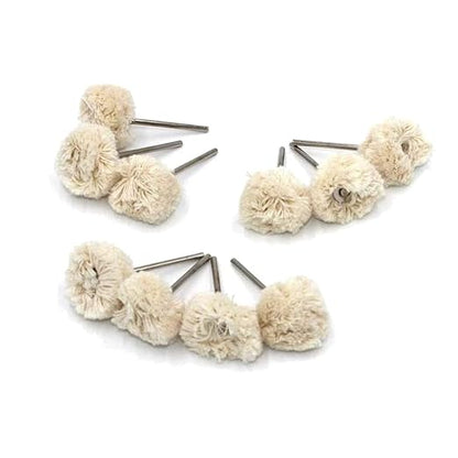 Luo ke 20 Pcs Cotton Strip Polishing Wheel - 1/8" Shank Soft Cotton Fine Buffing Wheels Fits for Rotary Tools, Mini Grinder, Mini Drill