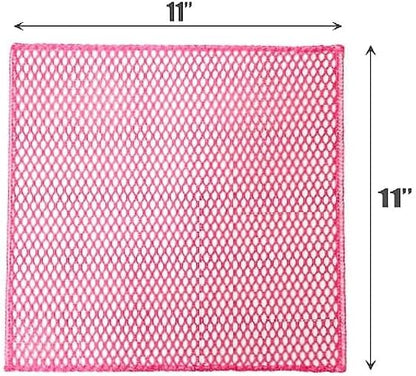 Basic Dish Wash Net (10Pcs) - All Purpose, Non-Scratch, Heavy Duty Dish Scrubbers for Cleaning Dishes, Pots and Pans Color Pink (Pink & Yellow 10 Pcs)