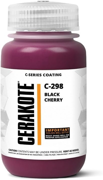 CERAKOTE® (AIR CURE C-Series BLACK CHERRY (4 oz) C-298T - Our Ceramic Technology Combines Performance with Color on All- Metals, Polymers + More