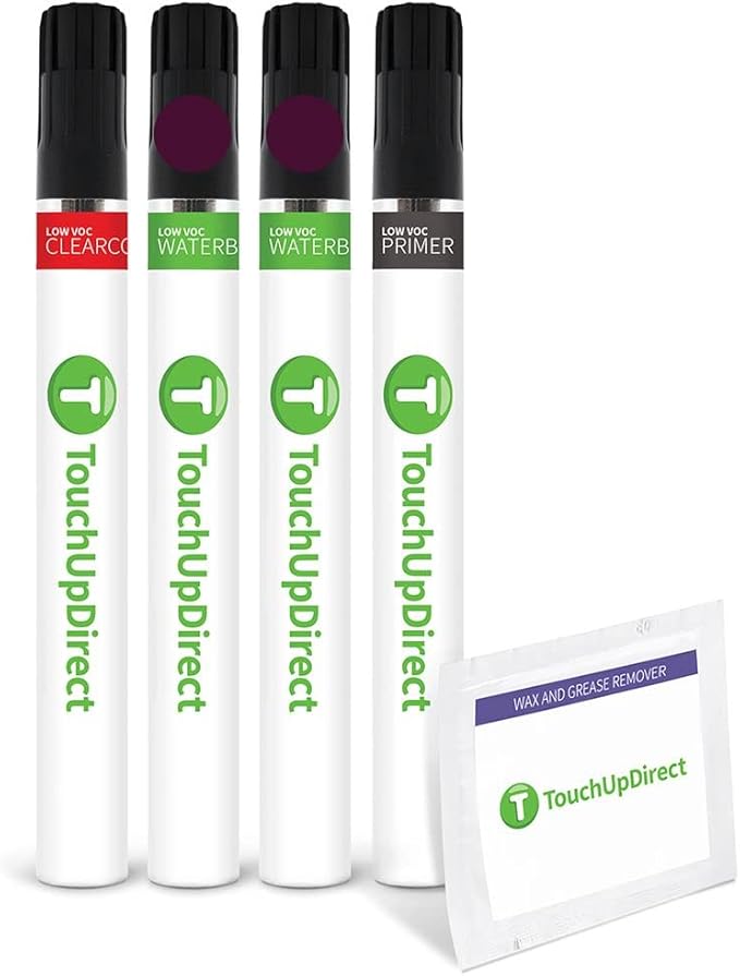 TouchUpDirect R3 Burgundy Velvet Metallic Tricoat Compatible with Ford Exact Match Touch Up Paint Brush - Preferred Kit