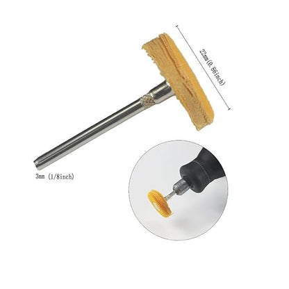 Luo ke 20 Pcs Little Buffing Wheel, 1/8 Inch Cloth Polishing Wheel for Rotary Tools Includes Dremel (Yellow)