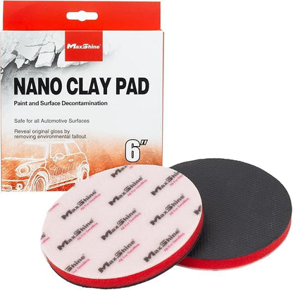 Maxshine 6" Universal Clay Polishing Pad – Reusable Decontamination Pad for Car Detailing – Removes Overspray, Brake Dust, Sap & Water Spots – Use by Hand or DA Polisher