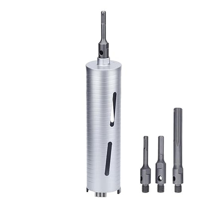 2-3/4 inch Diamond Dry Core Drill Bit, 10" Drilling Depth, 5/8"-11 Thread Core Drill Bit for Concrete Masonry Brick Block, Includes 3 Adapters SDS Plus, SDS Max and Hex (2-3/4 inch)