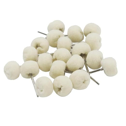 Luo ke 20 Pcs Soft Pashm Polishing Wheel - 1/8" Shank Cashmere Buffing Ball for Fine Polishing Jewelry, Watches, Silver Surface etc