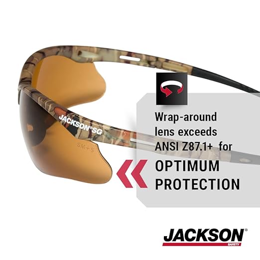 Jackson Safety SG Safety Glasses – Eye Protection for Men and Women – ANSI Z87.1 (Pack of 12)