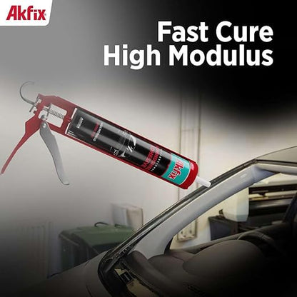 Akfix Urethane Windshield Adhesive Black (1x10.1 fl.oz.) - Fast Curing Car Window Sealant, High Bond Strength Auto Glass Glue | 1 Pack