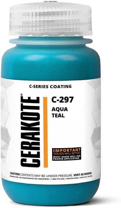 CERAKOTE® (AIR CURE C-Series AQUA TEAL (16oz) C-297P - Our Ceramic Technology Combines Performance with Color on All- Metals, Polymers + More