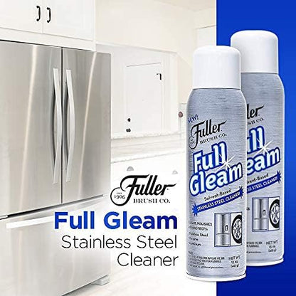 Fuller Brush Full Gleam Stainless Steel Cleaner – 15 oz Spray for Appliances, Chrome, Aluminum & Sinks – Cleans, Polishes & Protects Metal Surfaces (Pack of 6)
