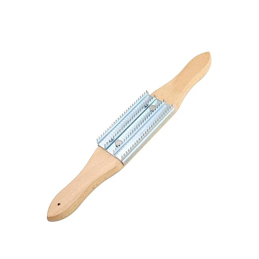 TIANMEIYI Buffing Wheel Rake - Polishing Compound Rake with Wooden Handle, Buffing Wheel Cleaner for Removing Compound, Silver 1 Pack