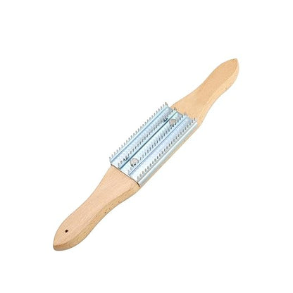 TIANMEIYI Buffing Wheel Rake - Polishing Compound Rake with Wooden Handle, Buffing Wheel Cleaner for Removing Compound, Silver 1 Pack
