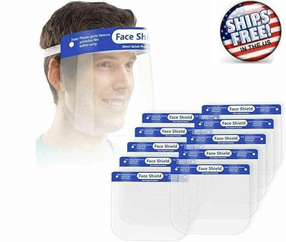 Clearview 50 pk Face Shield Reusable Washable Protective Cover Clear Mask Anti-Splash Anti-Fog Anti-Dust Soft All Day Comfort (50)