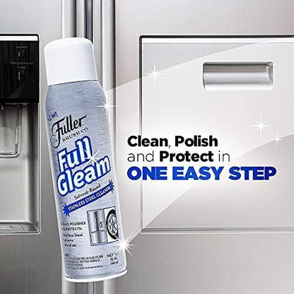 Fuller Brush Full Gleam Stainless Steel Cleaner – 15 oz Spray for Appliances, Chrome, Aluminum & Sinks – Cleans, Polishes & Protects Metal Surfaces (Pack of 6)