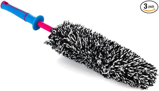 Detail Factory - Wheel Brush Kit with Interchangeable Microfiber Covers - Ultra-Soft Cleaning, Washing and Detailing Wheels, Tires, and Rims - Octane Underglow