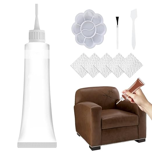 2026 Upgraded Advanced Leather Repair Gel, Multifunctional Leather Repair Kit for Car Seat, Vinyl Repair Kits for Couch Jacket Furniture (White)