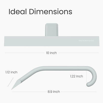 dancemoon JustHang Shower Squeegee for Glass Doors, All-One-Piece Silicone with Built-in Hook Design for Easy Hanging, Household Window Mirror Squeegee for Bathroom, Glass, Kitchen, Tile Wall, Car