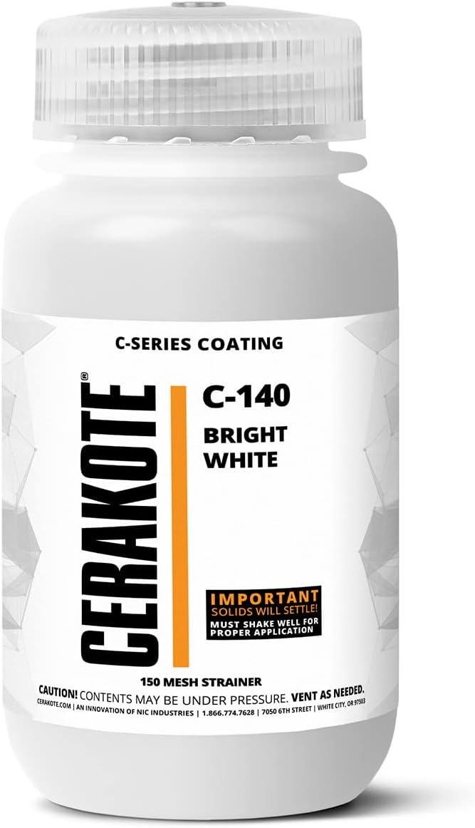 CERAKOTE® (AIR CURE C-SERIES BRIGHT WHITE (128oz) |C-140G|-Our Ceramic Technology Combines Performance with Color on All- Metals, Polymers + More