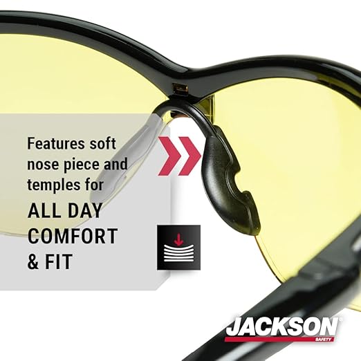Jackson Safety SG Safety Glasses – Eye Protection for Men and Women – ANSI Z87.1 (Pack of 12)