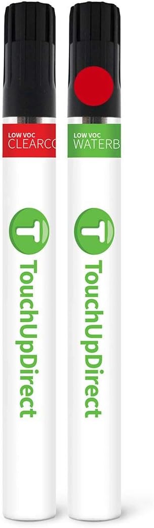 TouchUpDirect RR Ruby Red Metallic Tricoat Compatible with Ford Exact Match Touch Up Paint Brush - Essential Kit